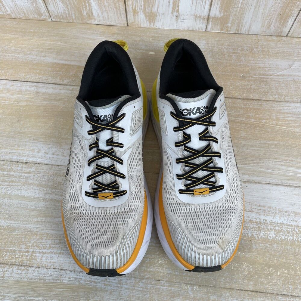 HOKA One One Bondi 7 Wide Nimbus Cloud/Yellow Mens Running Shoes Sz US 12-2E - Picture 4 of 10